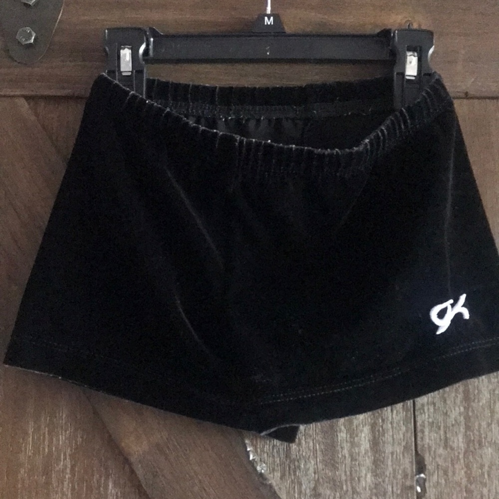 GK Gymnastics Dance Cheer Velvet Shorts Black size AM